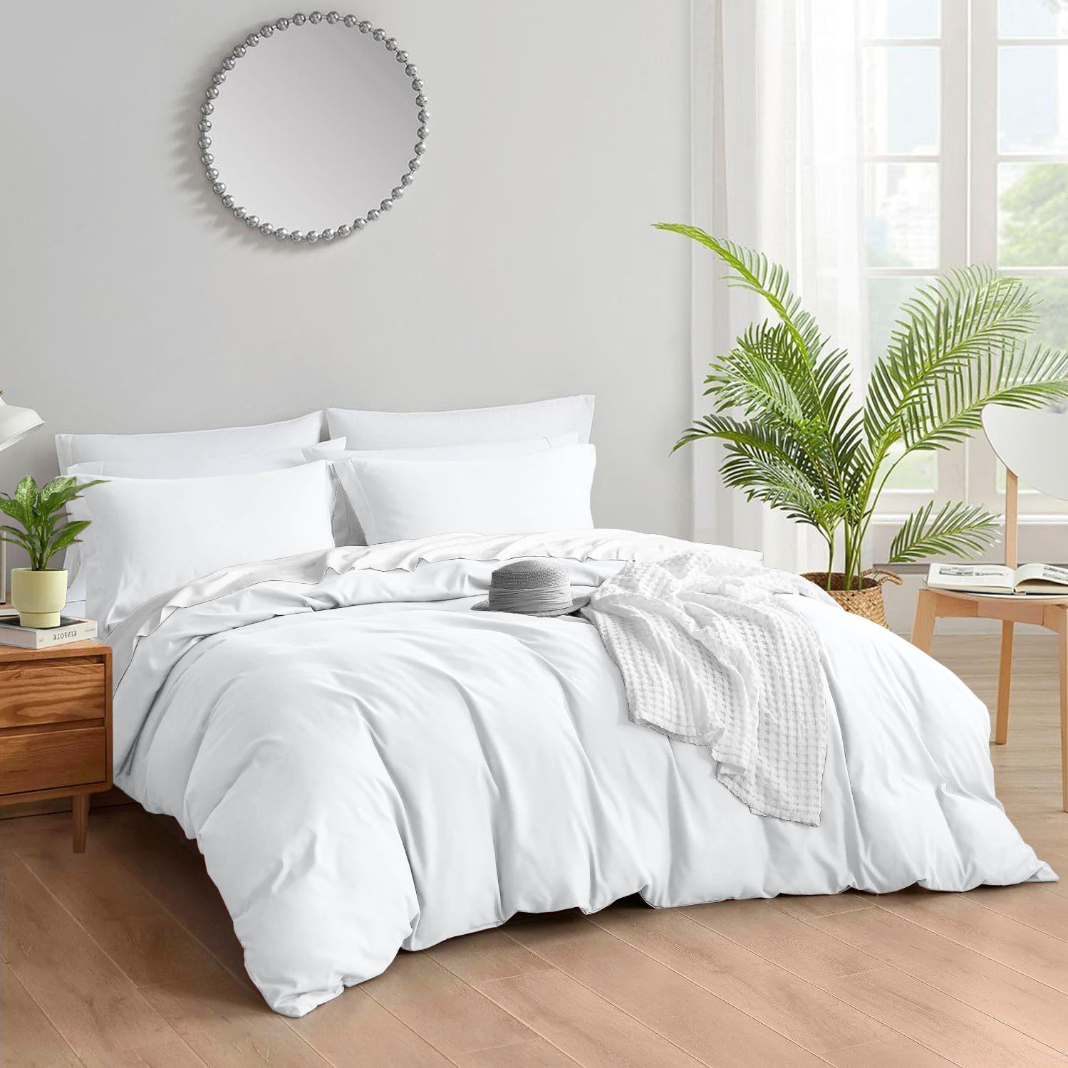 Duvet cover set on a bed, Decorza range